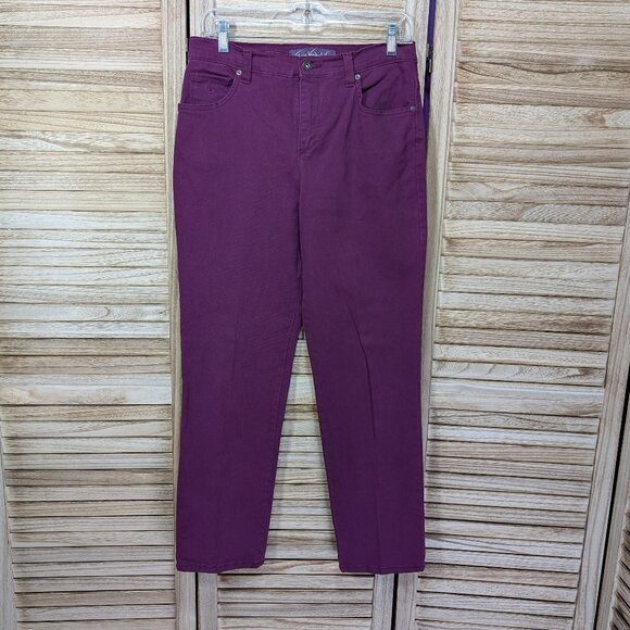 Gloria Vanderbilt Amanda Purple High-Waisted Pants Size 8P - Picture 1 of 12